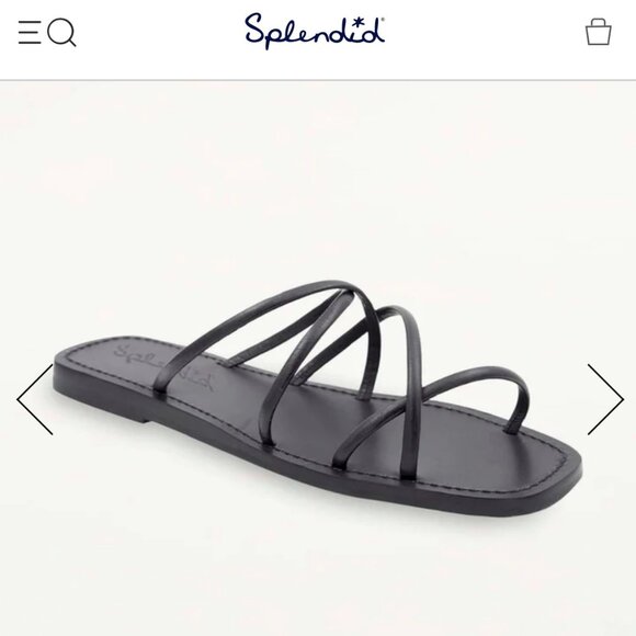 NIB Splendid Flat Black Strappy Sandals - Frankie Style - Size 7 - Picture 1 of 7